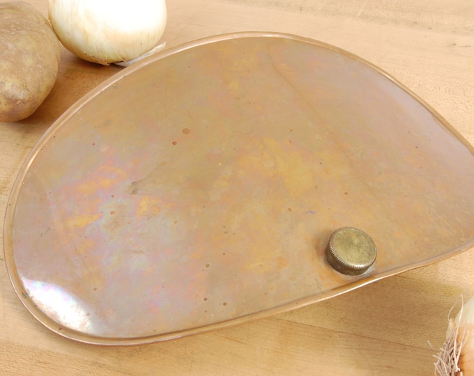 Vintage French Copper 11-1/4" Flask. As Found. 14oz. We sell vintage & antique copper cookware.