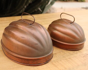 Vintage Copper Gelatin Molds: Holiday Kitchen Decor, Pair