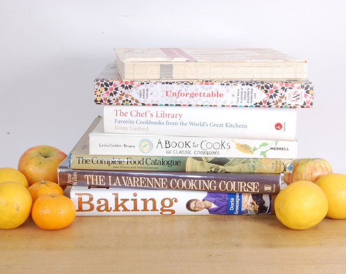SET OF 7 Vintage Cookbooks - Vintage and Modern, 1970s and Beyond. As Found.