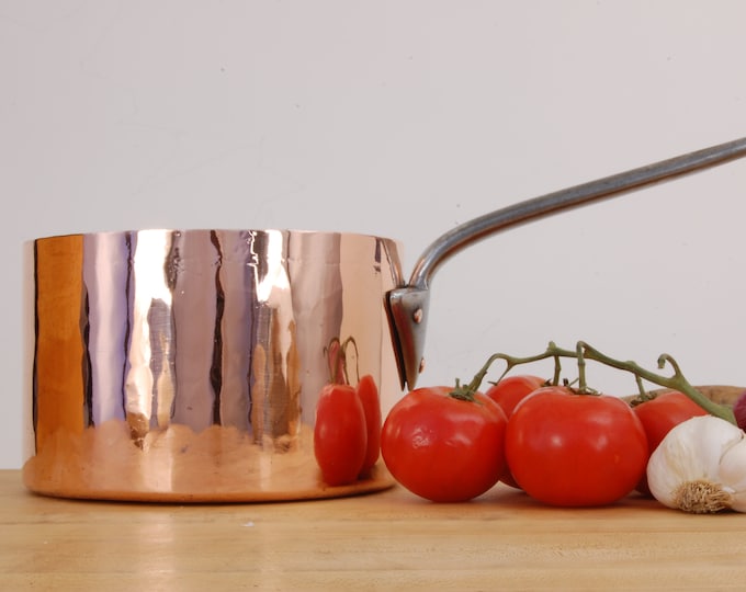 NEW TIN 8" Benham & Froud 5lb-0oz, English Copper Saucepan, 8-1/8"x5-1/8"x16", 2.276KG, HISTORIC Copper Cookware