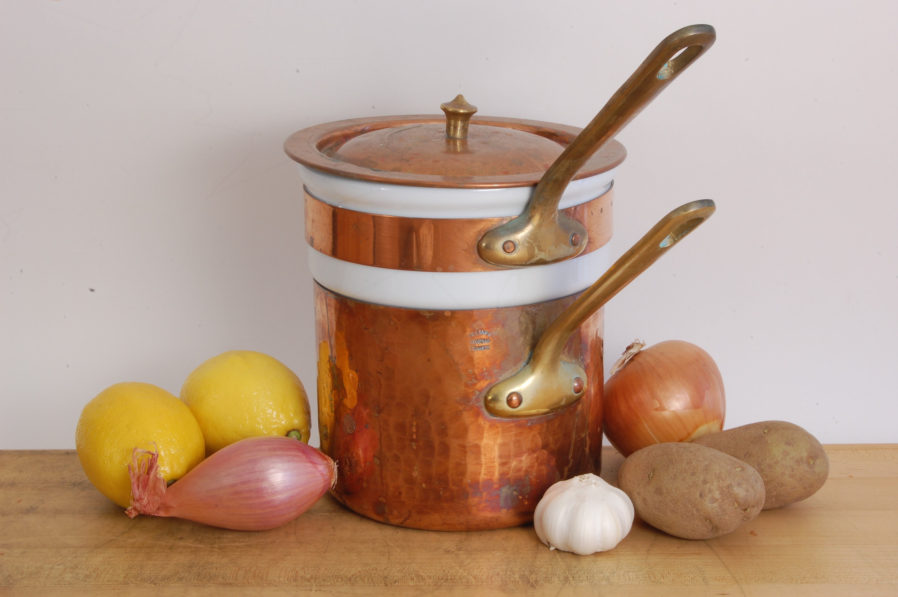 65/8 Williams Sonoma France Stamped BainMarie/Double Boiler. 1.4mm