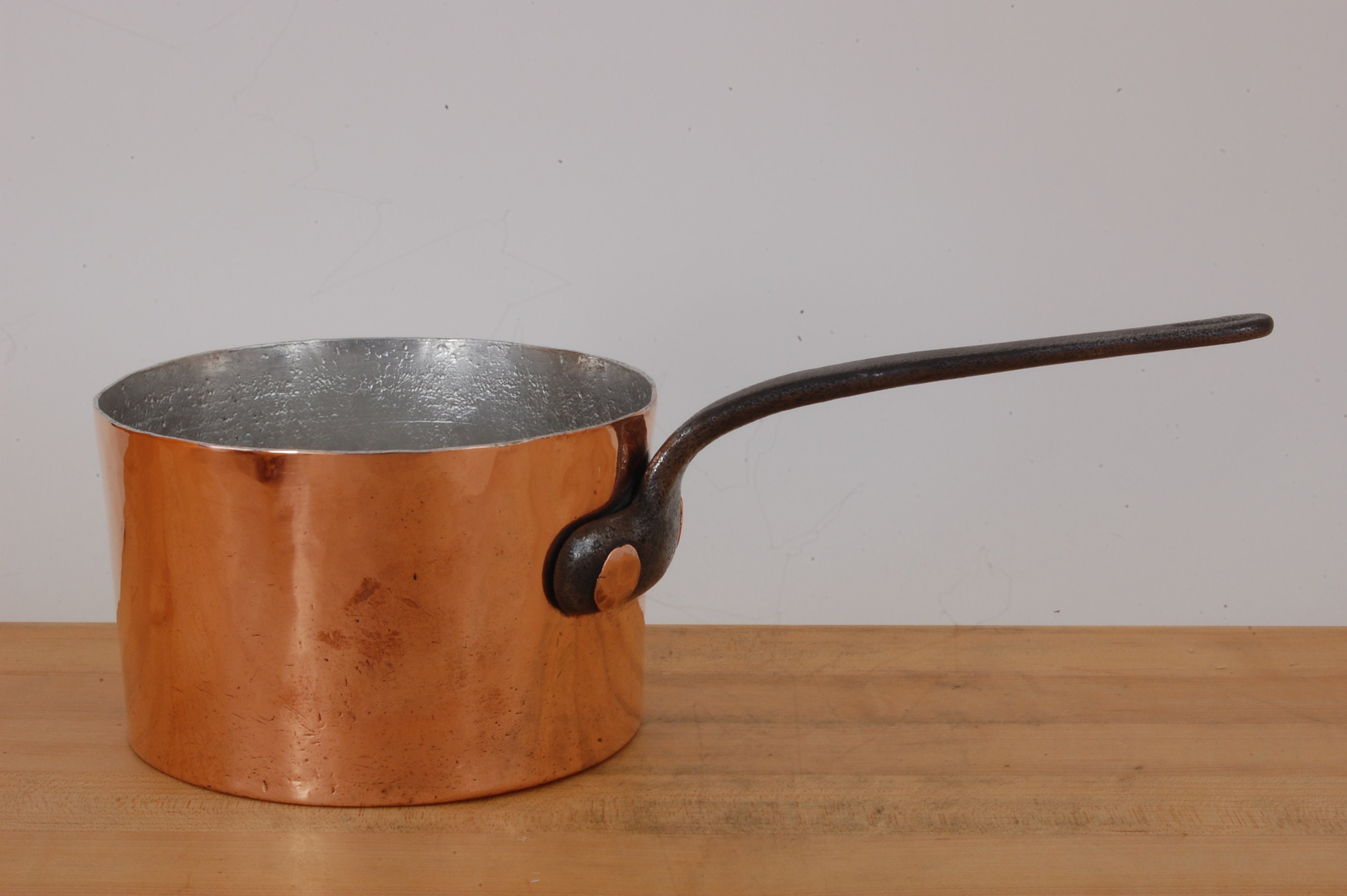 Vintage 1800's Solid Copper Handwrought Divided Pan Cookware 