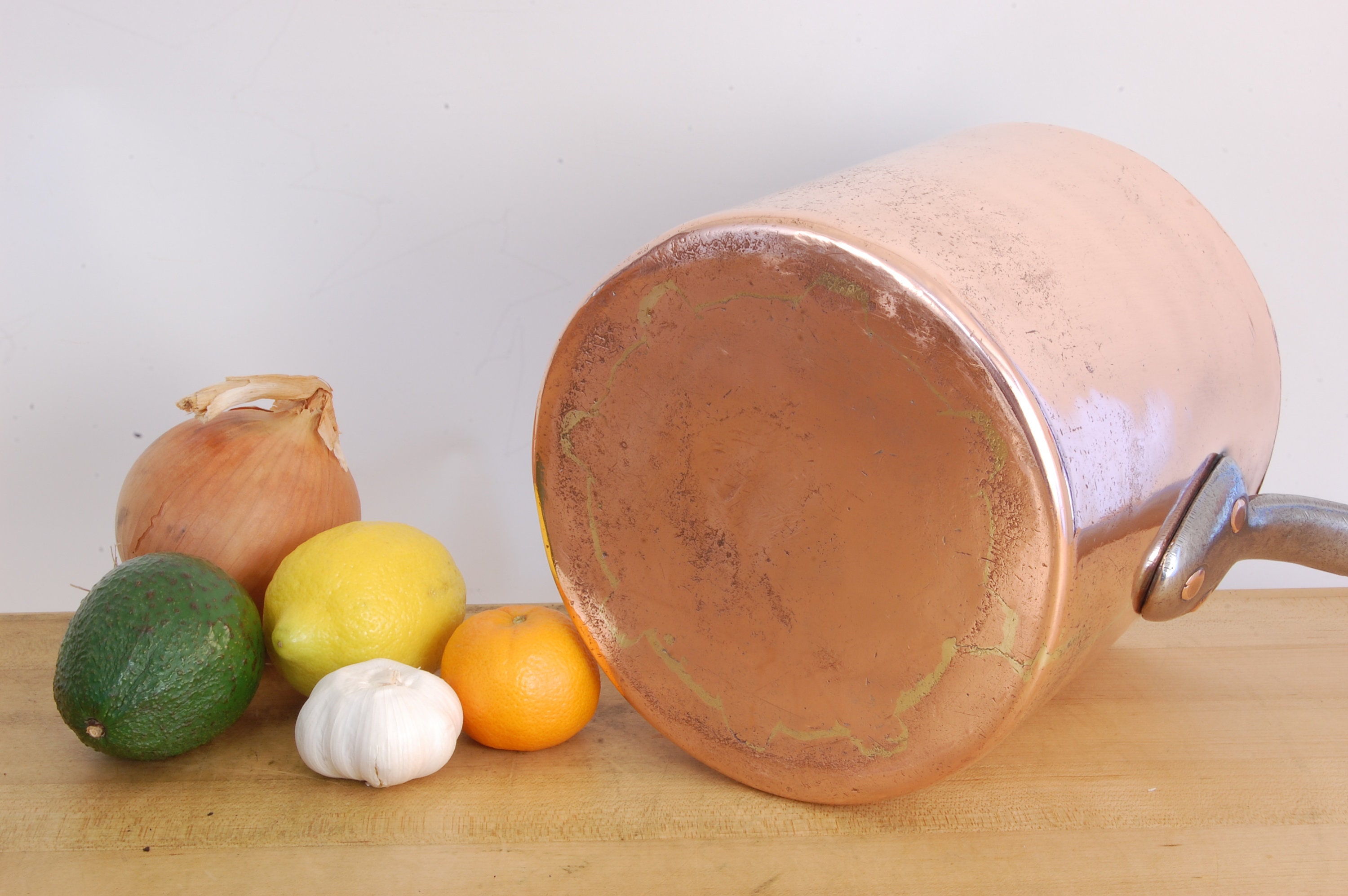 7-1/8 Dovetailed and Initialed Vintage Copper Bain-Marie