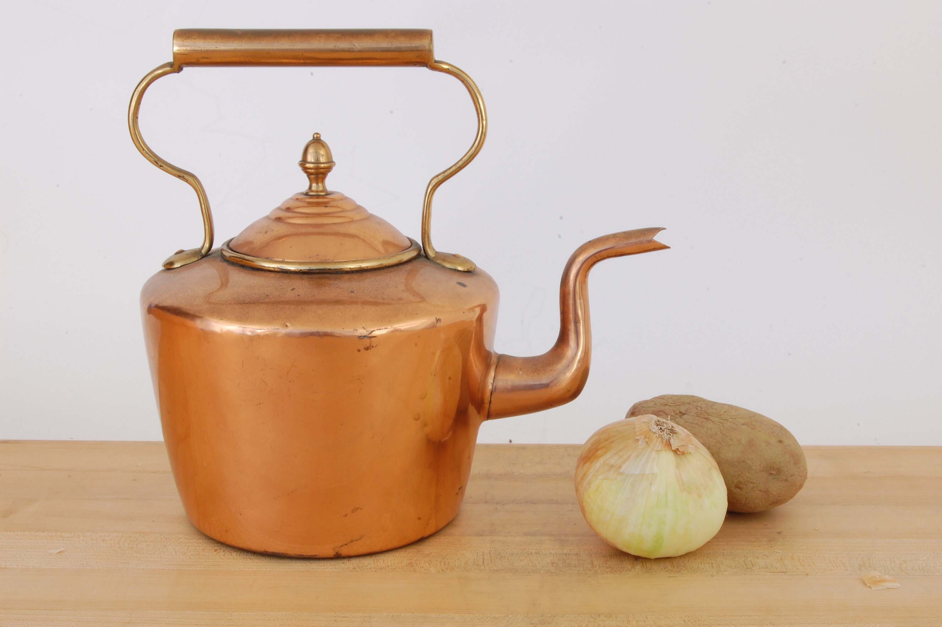 Dovetailed Copper Tea Kettle. Found a note inside the kettle. It says