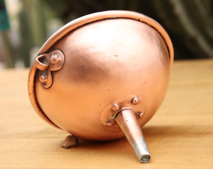 Antique Copper Funnel with New Tin.  Expertly restored. 5-1/2" Diameter. A real showpiece!