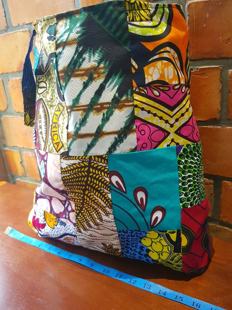 Made In Rwanda Bags African Print Tote Bag, Patchwork Design, Ankara/kitenge, Tribal, Boho ...