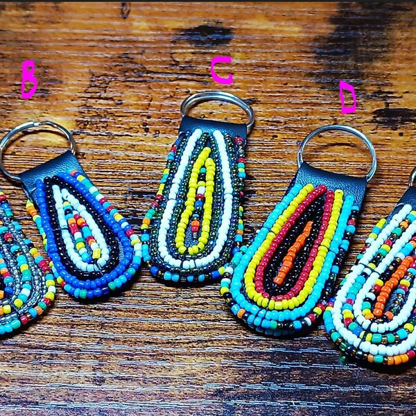 African Maasai/Zulu Beaded Keychain, Hand crafted, Hand Made in Rwanda