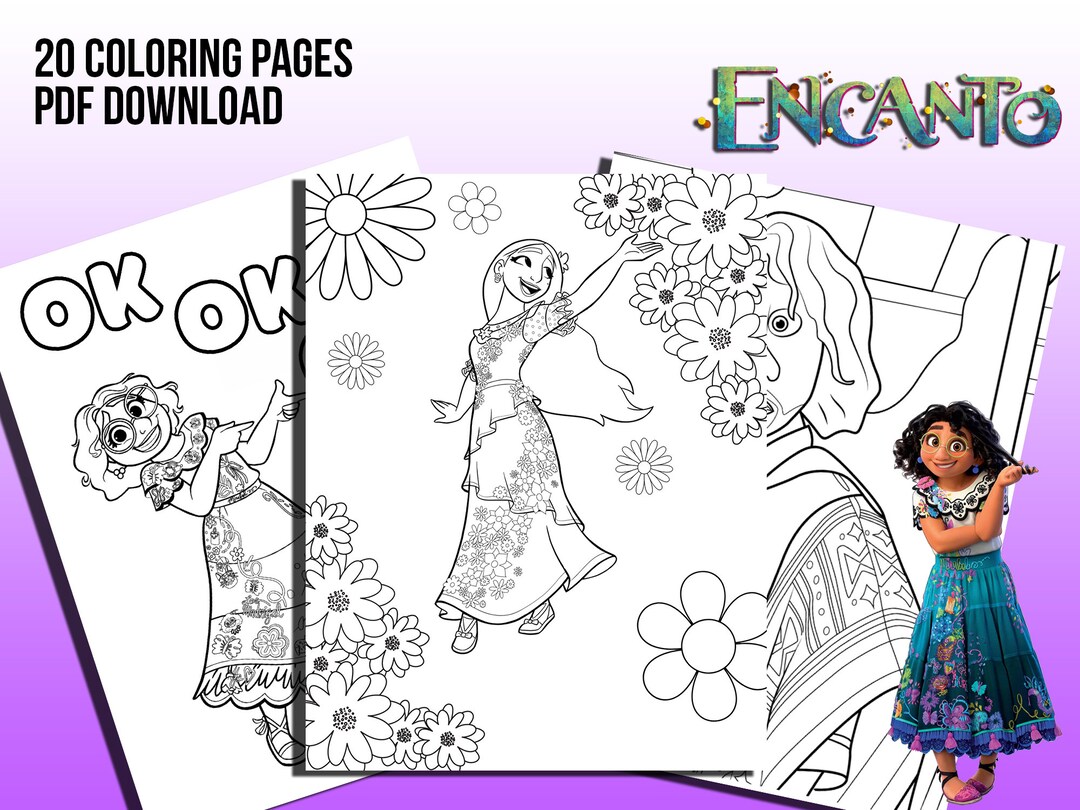 Encanto 20 Coloring Pages 8.5 X 11 Coloring Book Digital Graphic Pdf ...