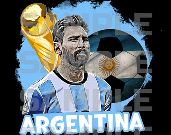 Argentina Futbol Soccer Copa Mundial World Cup 2022 PNG File Digital Download