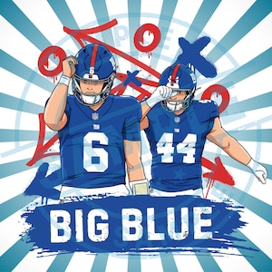 NY Giants Football Clipart, SVG PNG, Big Blue Design (Digital Download)