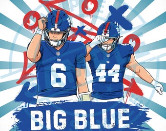 NY Giants Football Clipart, SVG PNG, Big Blue Design (Digital Download)