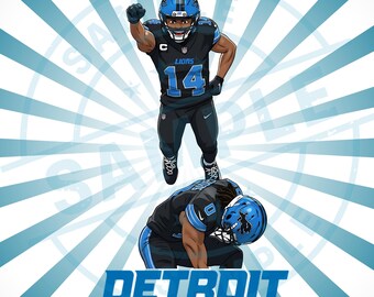 Detroit Lions Football PNG Clipart, Printable Wall Art (Digital Download)