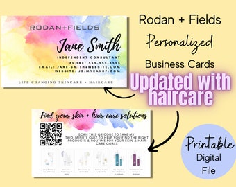 Rodan and Fields Business Card | Digital Business Card | Printable | Customized Business Card | watercolor | Rodan + Fields | DIY | skincare