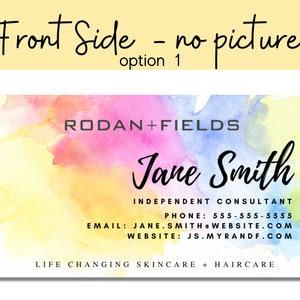 Rodan and Fields Business Card Digital Business Card Printable Customized Business Card watercolor Rodan Fields DIY skincare image 2