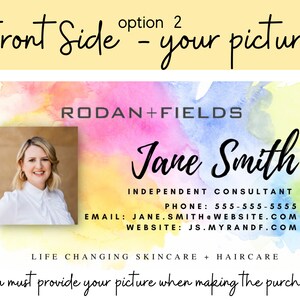 Rodan and Fields Business Card Digital Business Card Printable Customized Business Card watercolor Rodan Fields DIY skincare image 3