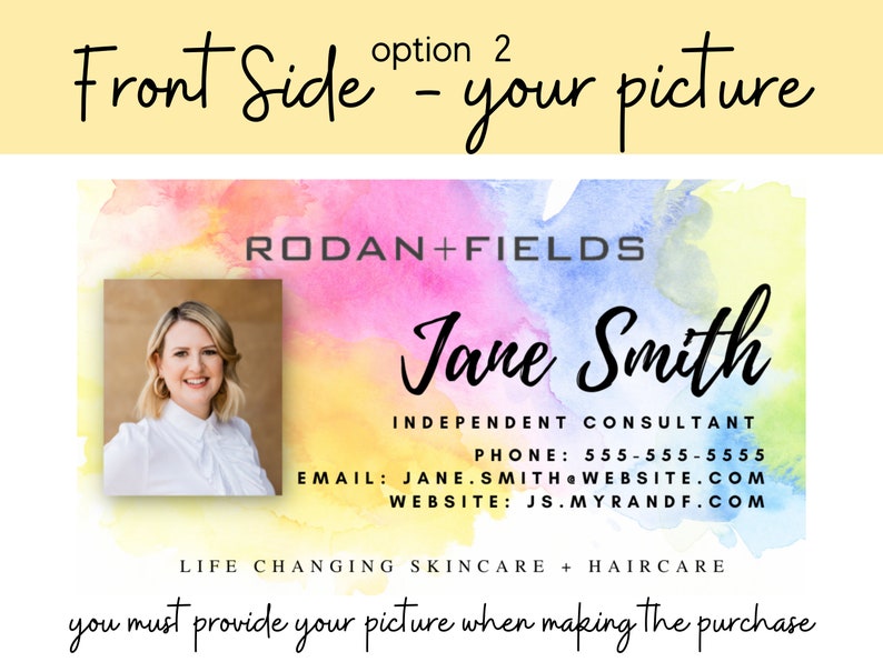 Rodan and Fields Business Card Digital Business Card Printable Customized Business Card watercolor Rodan Fields DIY skincare image 3