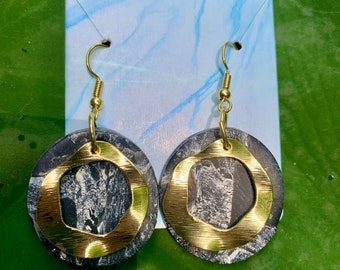 Geometric Marbled Statement Earrings