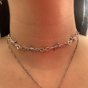 Barbed wire choker necklace, barbed wire necklace, choker