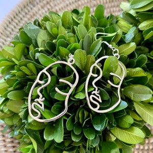 Face earrings, abstract face earrings, Picasso inspired earrings