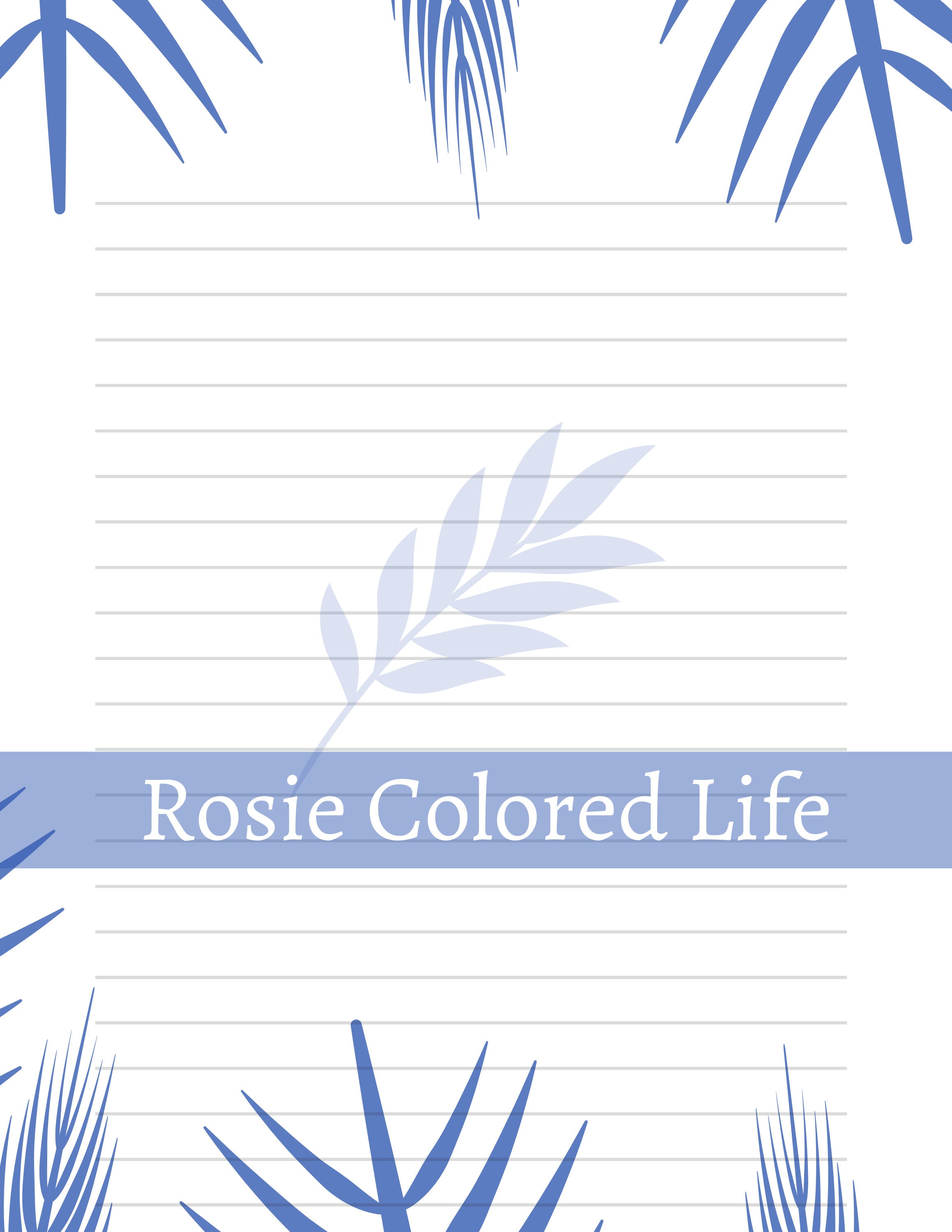Printable Navy Blue Stationery Set Modern Design Lined | Etsy