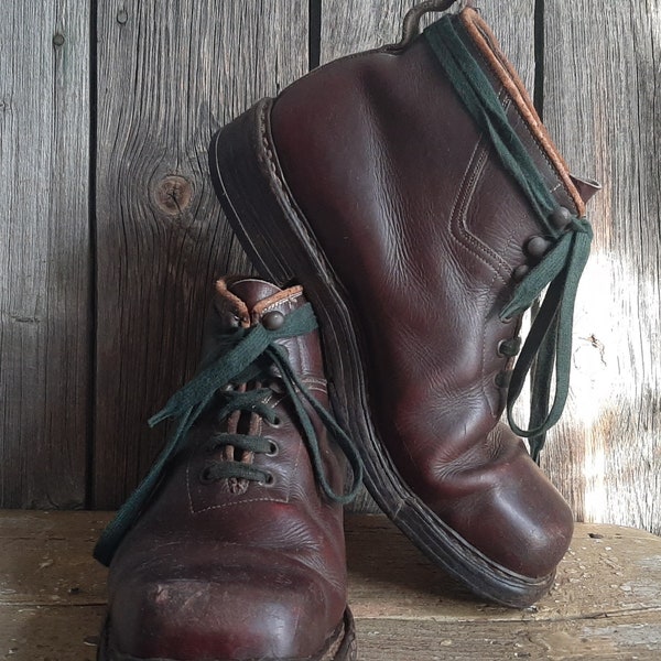 RARE ! chaussures en cuir antiques * chaussures de travail * chaussures pour hommes * bottes des années 1930 / 1940