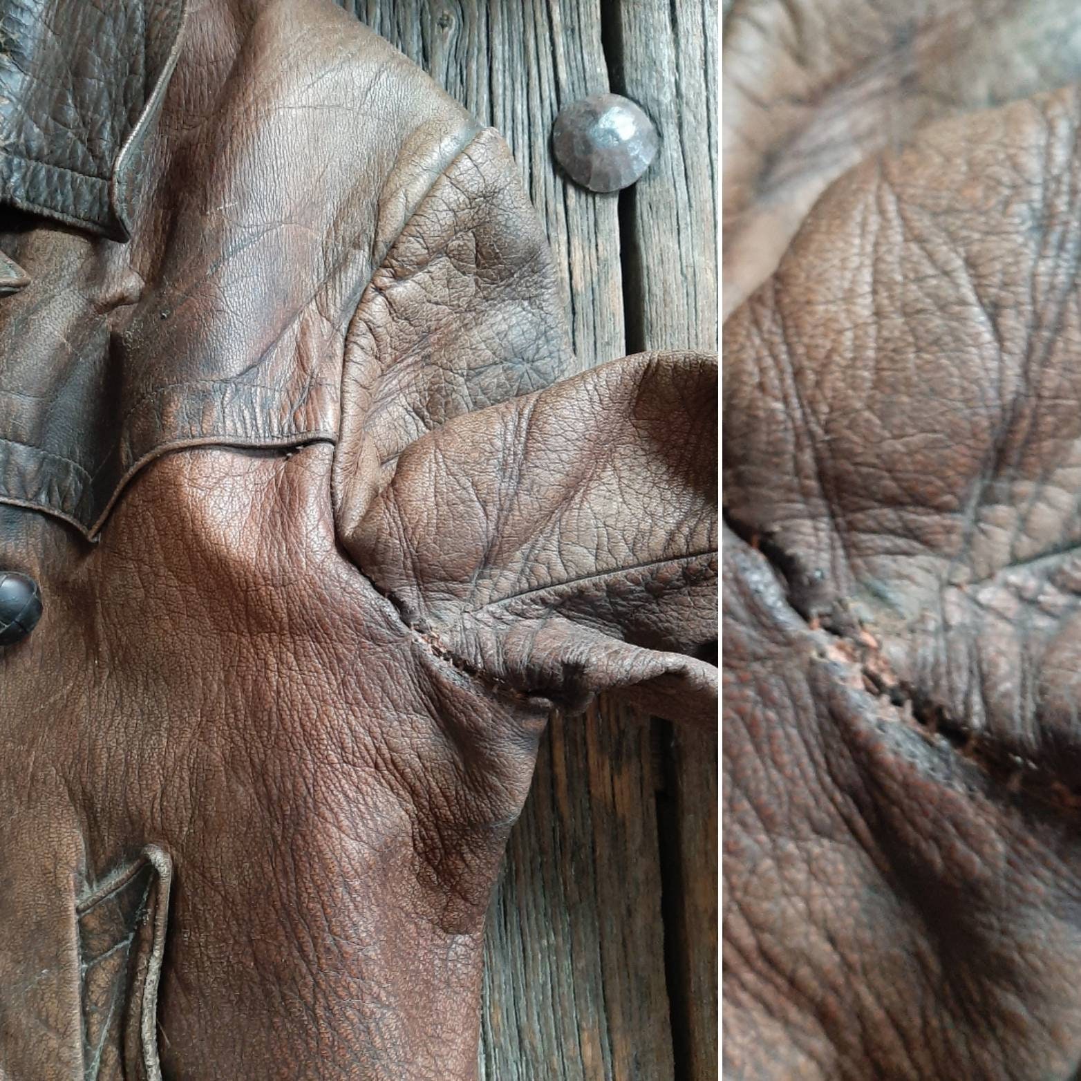 RARE! Antique 1930/1940s German Brown LEATHER JACKET RARE! Antique 1930/1940s German Brown LEATHER JACKET