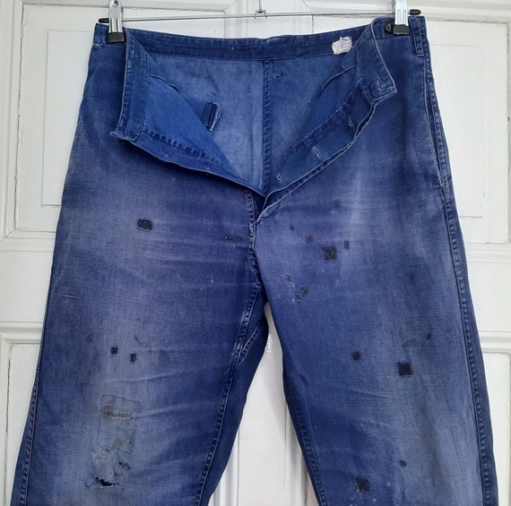 old German 1940s/50s WORK PANTS*worker trousers*c… - image 3