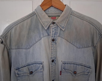 1990iger Jahre HEMD aus Flanell distressed ... verschlissener Zustand