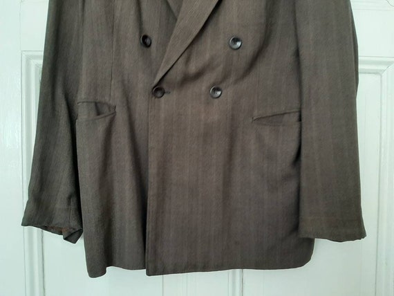 RARE ! antique brown SUIT JACKET*MEN'S JACKET dou… - image 5