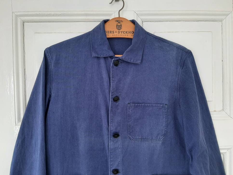 VINTAGE 1930s THRASHED FULL CUP DENIM CHORE COAT | eBay