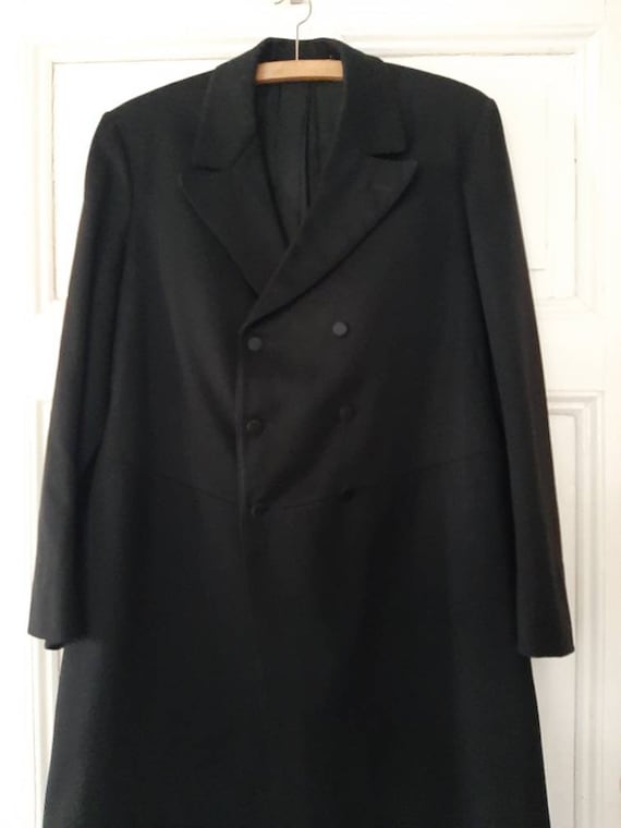 antique black SUIT*FROCK COAT:coat+waistcoat+trou… - image 1