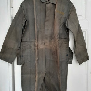RARE ! antique overall * work overall boiler suit * workwear overall * canvas boiler suit from the 1950s ... Color : khaki