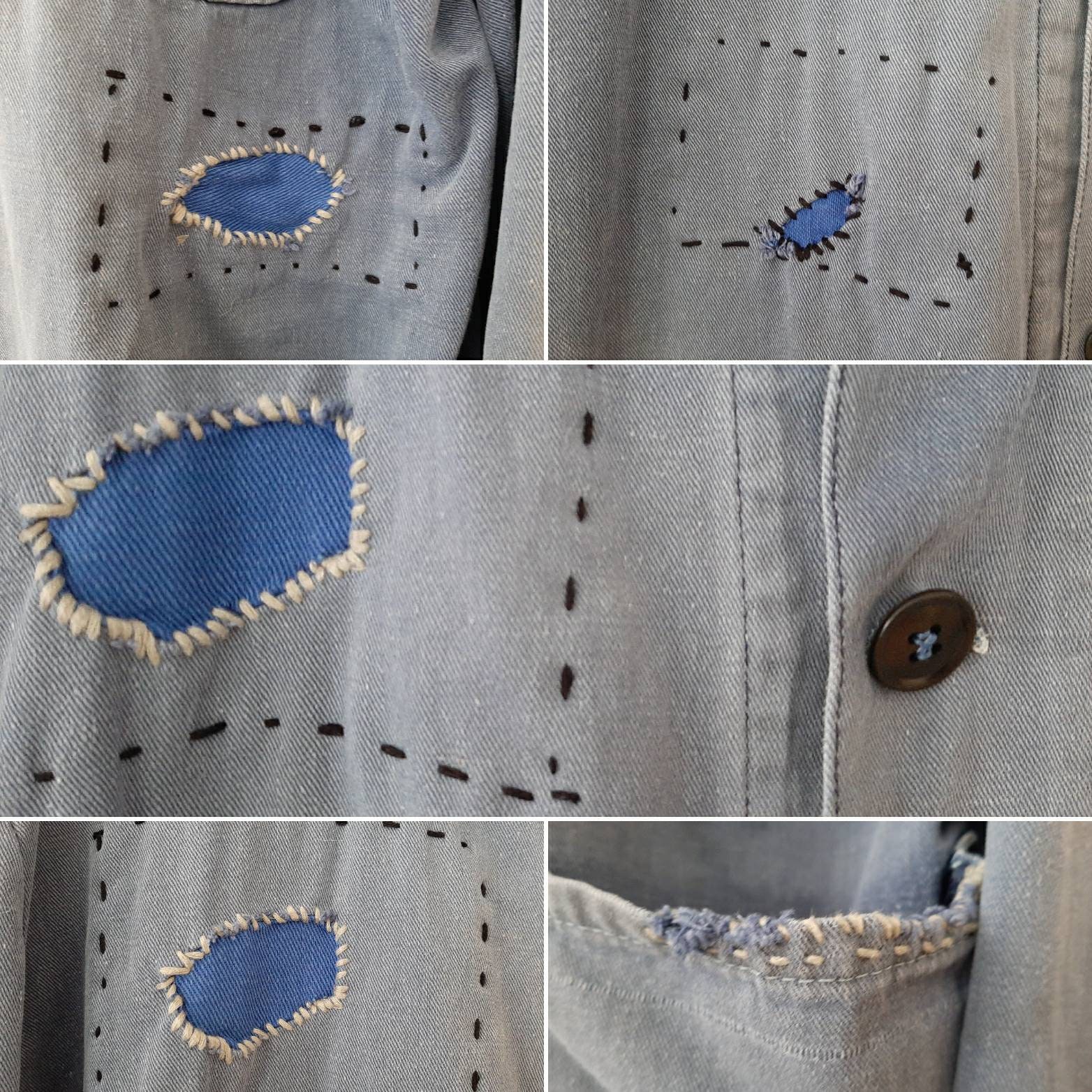 Old German 60s Blue Work Jacket*work Jacket, Colour-faded Old German 60s Blue Work Jacket*work Jacket, Colour-faded