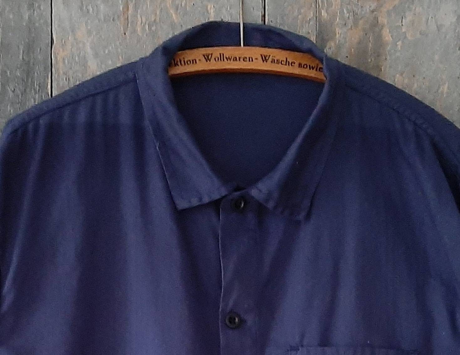 old & used 60s / 70s WORK JACKET*WORK JACKET*Vintage work jacket*Indigo blue work jacket.. Cotton*Herringbone woven