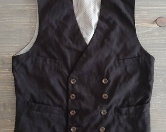 .RAR! antique WEST*MEN's VEST*Boy's vest from the 1920s / 1930s... Small size*Double chest*Back buckle