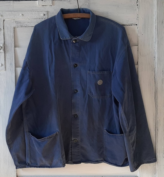 Buy Old 40/50s Work Jacket*work Jacket ... Navy Blue Color*cotton 