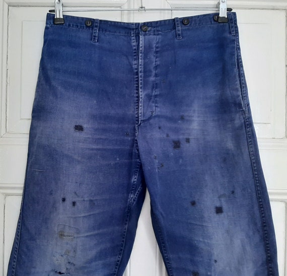 old German 1940s/50s WORK PANTS*worker trousers*c… - image 1