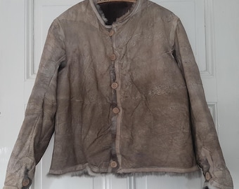 RARE! antique soldiers FUR winter UNDERJACKET from 1939-1945