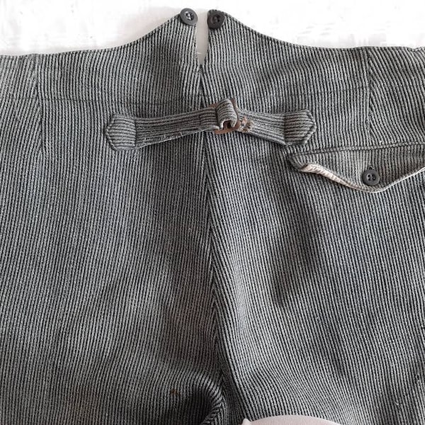 ..RAR! antico francese a costine PANTALONI DI COTONE*PANTALONI DA LAVORO anni 1940*Pantaloni da uomo*Pantaloni da operaio