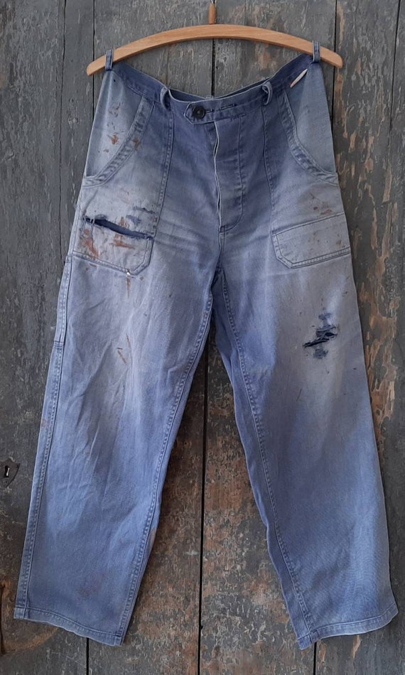 パンツ 50-60s work pants Made in Germany Old German 60s Work Trousers*worker Trousers*industrial