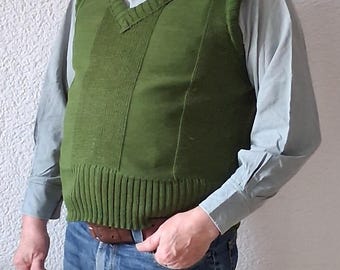 RARO! Pullover verde WESTOVER degli anni '50/'60 realizzato in tessuto ad alta densità.
