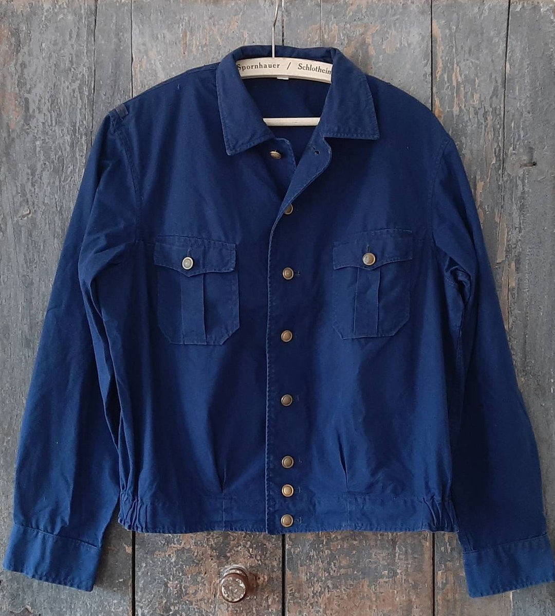 Vintage Französische Arbeitsjacken, blaue Jacken (groß Vintage Französische Arbeitsjacken, blaue Jacken (groß