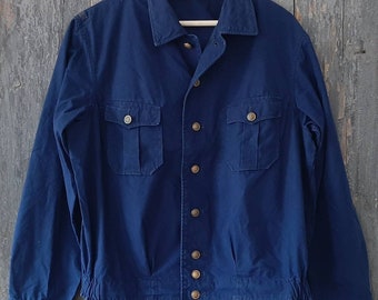 alte deutsche REICHSBAHNer Jacke*Arbeitsjacke*Uniform Jacket*Vintage Uniformjacke* Arbeitskleidung...schöne Indigo blaue Farbe* Baumwolle