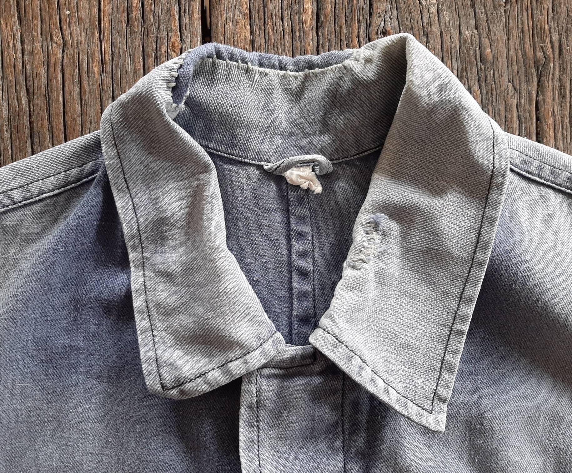 Old German 60s Blue Work Jacket*work Jacket, Colour-faded Old German 60s Blue Work Jacket*work Jacket, Colour-faded