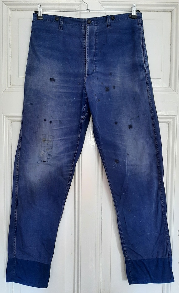 old German 1940s/50s WORK PANTS*worker trousers*c… - image 2