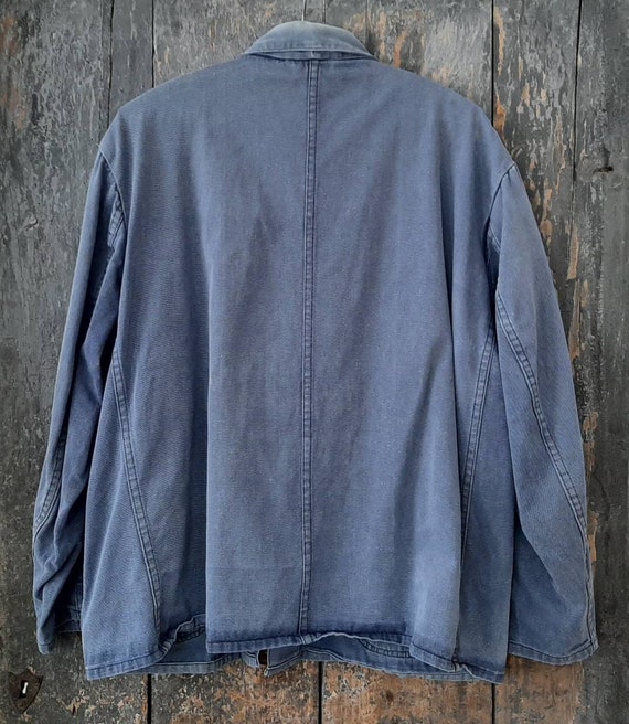 Old German 60s Blue Work Jacket*work Jacket, Colour-faded
