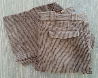 RARE! antique medium brown 1940s / 1950s CORDUROY TROUSERS*MEN&#39;S TROUSERS*Work trousers*60s Corduroy pants
