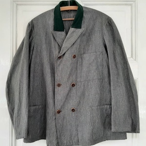 RARE! antique HUNTING JACKET pepper & salt*traditional jacket*summer jacket from the 1920s / 1930s ... double breasted*back belt*back buckle