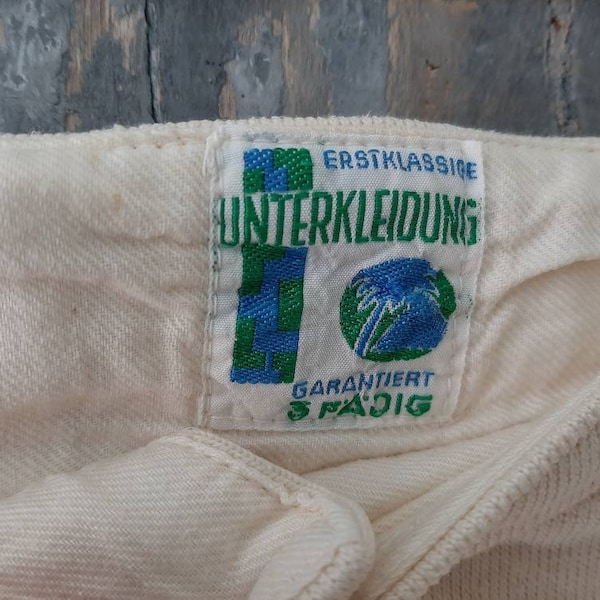 RAR ! antike deutsche lange UNTERHOSE  *Erstklassige Unterkleidung* aus den 1930 / 1940er Jahren*cremefarbene Unterhose...NOS