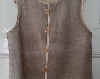RARE! Antique VEST*Soldiers UNDERWEAR VEST*Winter Vest*Men&#39;s Vest*Lambskin Vest warmly lined from the 1930s / 1940s